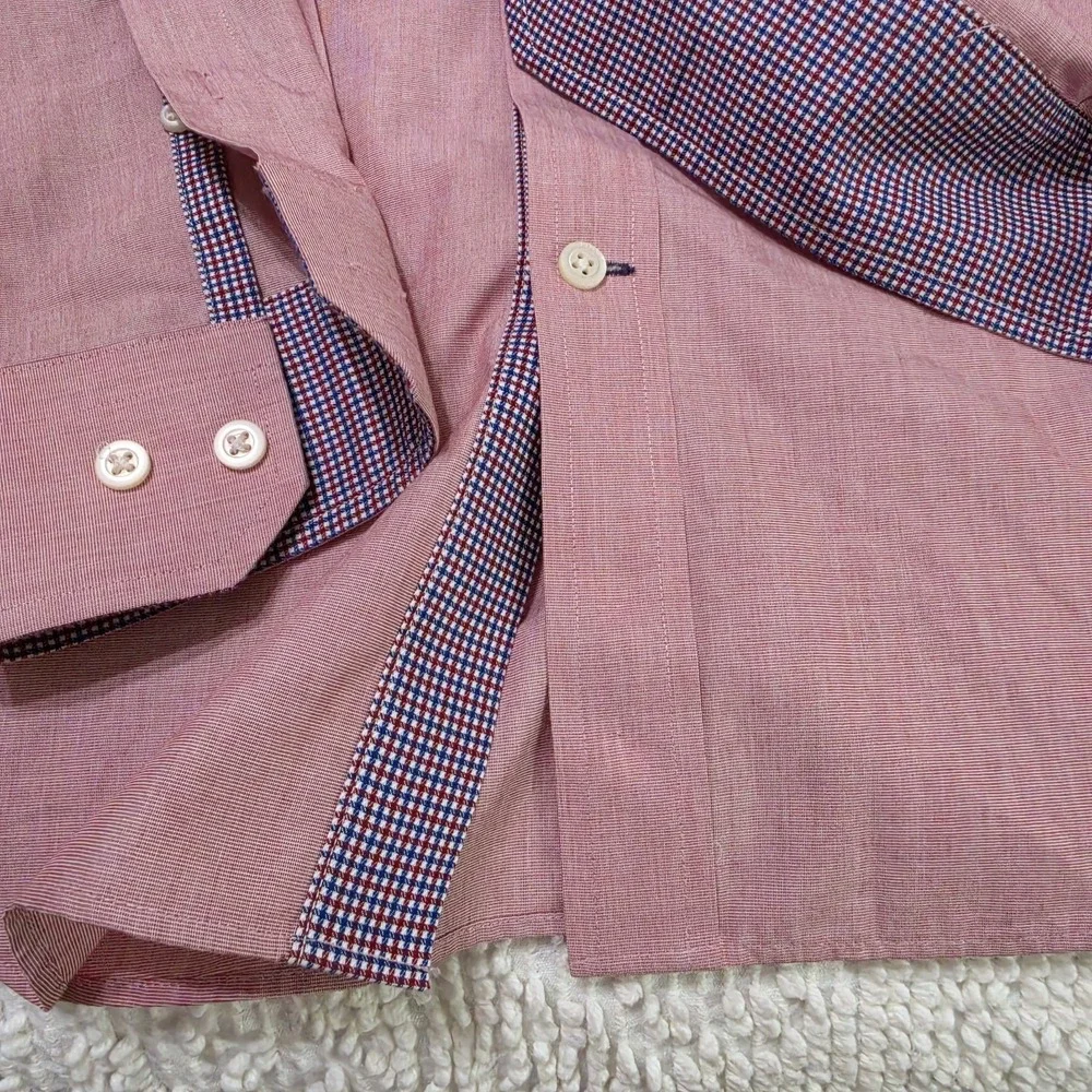 Banana Republic Shirt Adult Small Red Blue & White Plaid Button Up Long Sleeve